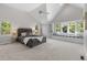 Spacious bedroom featuring a vaulted ceiling, a large window seat, and plenty of natural light at 5390 S Boston St, Greenwood Village, CO 80111