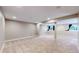 Finished carpeted basement with natural light, offering space for recreation or storage at 15926 Butterwort Cir, Parker, CO 80134