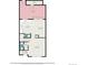 Detailed floorplan showing layout of kitchen, patio, dining, and living areas at 9272 E Mansfield Ave, Denver, CO 80237