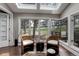 Inviting sunroom with skylights and large windows overlooking the backyard and patio at 2434 Hearth Dr # C1, Evergreen, CO 80439