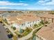 Aerial view of townhouses with mountain views in the background at 1536 Sepia Ave, Longmont, CO 80501