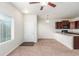 Living room with entryway and kitchen view at 1536 Sepia Ave, Longmont, CO 80501