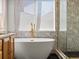 This bathroom features a soaking tub, step-in shower, and granite counters at 5541 S Eaton St, Littleton, CO 80123