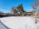 Snowy backyard with a gazebo and fence at 5191 S Pennsylvania St, Littleton, CO 80121