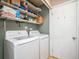 Laundry room with washer, dryer, and shelving at 5191 S Pennsylvania St, Littleton, CO 80121