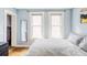 Bright bedroom with hardwood floors, two windows, and neutral walls at 3365 S Grant St, Englewood, CO 80113