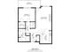 Floor plan showing a 749 sq ft condo with balcony and bath at 9059 E Panorama Cir # B306, Englewood, CO 80112