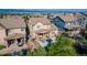 Aerial view of backyard features a patio with a dining area and seating area at 651 Tiger Lily Way, Highlands Ranch, CO 80126