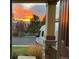 View of a vibrant sunset from the front door, showcasing the home's welcoming entrance at 651 Tiger Lily Way, Highlands Ranch, CO 80126