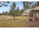 Scenic backyard with mature trees and landscaping, providing a serene outdoor setting for relaxation and recreation at 5035 Vermillion Dr, Castle Rock, CO 80108