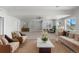This finished basement is well appointed with neutral paint, plush seating and lots of natural light at 2143 Peralta Loop, Castle Rock, CO 80104