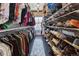 Large walk-in closet with extensive shelving and hanging space, ideal for organized storage at 1499 Blake St # 6K, Denver, CO 80202