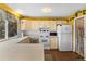 Functional kitchen includes ample countertop space and white appliances at 3280 S Ouray Way, Aurora, CO 80013