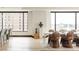 Bright living space with dining area and large windows with city views at 1133 14Th St # 1850, Denver, CO 80202