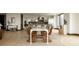 Open living space features a modern kitchen, dining area, and stylish furniture arrangement at 1133 14Th St # 1850, Denver, CO 80202