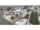 Aerial view showcasing the home's location, solar panels, and well-maintained landscaping in a desirable neighborhood at 1752 Peninsula Cir, Castle Rock, CO 80104