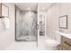 Modern bathroom with a large shower and stylish vanity at 5181 S Quintero St, Centennial, CO 80015