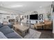 Open concept living room and kitchen showcasing hardwood floors, fireplace, and modern decor at 2924 Echo Park Dr, Castle Rock, CO 80104