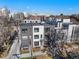 Aerial view of exterior elevation of new modern townhomes for sale at 1735 E 18Th Ave, Denver, CO 80218