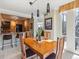 Cozy dining area adjacent to the kitchen, featuring a wooden table and modern lighting at 1111 Race St # 3A, Denver, CO 80206