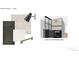 Third floor bar featuring a built-in beverage cooler, sleek black cabinetry, and modern lighting at 4481 Raleigh St, Denver, CO 80211