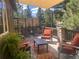 Deck with seating area, shade sail, and view of trees at 1745 Holmby Ct, Castle Rock, CO 80104