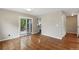 Dining area with hardwood floors and a sliding glass door to the outdoor deck at 8056 Meadowdale Sq, Niwot, CO 80503