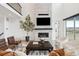 Inviting living room features a modern fireplace, comfortable seating, and a scenic view at 555 Coal Bank Trl, Castle Rock, CO 80104