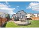 Well-kept backyard with a patio, a lush lawn, and a gray two-story house, ideal for outdoor activities and relaxation at 15948 E 106Th Pl, Commerce City, CO 80022