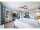 Cozy bedroom with blue walls, natural light, and comfortable furnishings at 21502 E Idyllwilde Dr, Parker, CO 80138