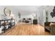Inviting living room featuring gleaming hardwood floors and neutral decor at 229 Berthoud Way, Golden, CO 80401