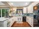 Updated kitchen featuring white cabinets, a corner sink and modern fixtures; perfect for culinary enthusiasts at 12051 E Lake Cir, Greenwood Village, CO 80111
