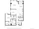 Detailed floor plan showcasing layout and dimensions of the living room, bedroom, and kitchen areas at 1631 N Emerson St # 207, Denver, CO 80218