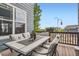 Outdoor patio with comfortable seating and views of the surrounding landscape and clear skies at 7485 S Jackson Gap Way, Aurora, CO 80016