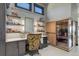 Vanity area complete with decorative shelves, makeup mirror, and a built in sauna at 28154 Belle Mont Trl, Conifer, CO 80433