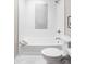 Bathroom featuring a tub, shower, toilet, and modern fixtures in a clean design at 4821 W 102Nd Ave, Westminster, CO 80031