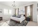 Bright primary bedroom with natural light, modern furnishings, and stylish decor at 22773 E Narrowleaf Cir, Aurora, CO 80016