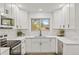 Updated kitchen boasts white cabinets, modern appliances, and a view of the yard at 1327 E 108Th Pl, Northglenn, CO 80233