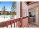 View from the balcony of a mountain condo. Has covered porch at 303 Pelican Cir # 1901, Breckenridge, CO 80424