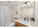 Bathroom with granite countertop and a tub/shower combination at 303 Pelican Cir # 1901, Breckenridge, CO 80424