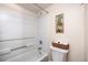 Bathroom with tub/shower combination and decorative artwork at 303 Pelican Cir # 1901, Breckenridge, CO 80424