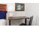 Home office desk with modern lamp and comfortable desk chair at 303 Pelican Cir # 1901, Breckenridge, CO 80424