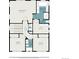 Detailed second-floor plan showcasing bedrooms, bathrooms, a walk-in closet, and laundry at 3375 N Willow St, Denver, CO 80238