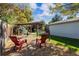 Beautiful backyard showcasing a covered deck, dining area, garage, tire swing, and seating, creating a perfect outdoor retreat at 4645 Quitman St, Denver, CO 80212