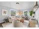 Cozy living room with a comfortable white sofa, stylish decor, and natural light from windows at 4645 Quitman St, Denver, CO 80212