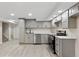 Basement kitchen featuring gray cabinets and stainless steel appliances at 2230 Jamaica St, Aurora, CO 80010