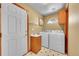 Functional laundry room equipped with modern appliances, cabinets, and a sink at 8167 S Dover St, Littleton, CO 80128