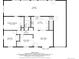 973 sq ft home floor plan, including 2 bed, 1 bath, living room, kitchen and garage at 5493 Quari St, Denver, CO 80239