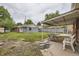 Large backyard with a covered patio area, detached garage and ample lawn space at 1824 S Columbine St, Denver, CO 80210