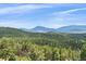 Mountainous landscape with lush green trees under a partly cloudy blue sky at 31231 Red Hawk Trl, Conifer, CO 80433
